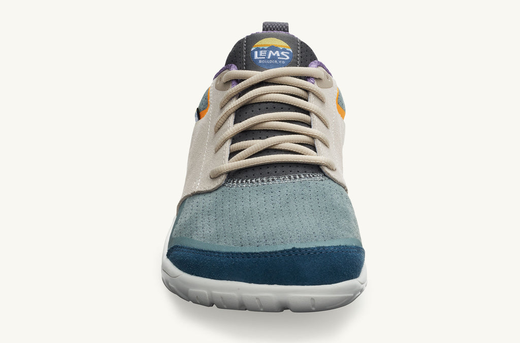 Lems Semsket Skinn Sneakers Primal Zen Dame Blå Grå | TIM6914TR